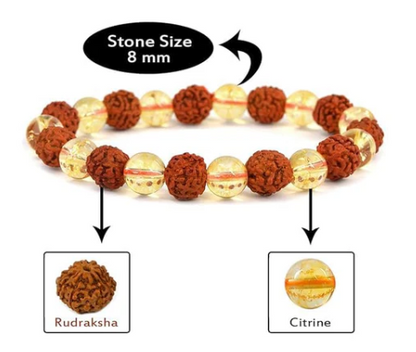 Rudraksha & Citrine Crystal Bracelet (Pack of 2)