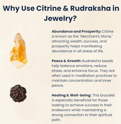 Rudraksha & Citrine Crystal Bracelet (Pack of 2)